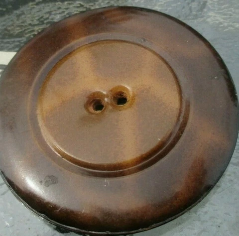 Antique Tight Top Button Faux Tortoise Extra Large Celluloid Two Hole Cover