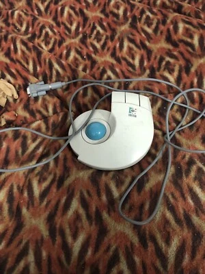 Logitech T-CD2-6F TrackMan Ball Stationary Wired PS/2 Mouse with Serial Adapter - Image 1 of 4