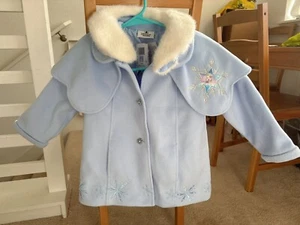 New W Tag Disneyland Frozen Girl Jacket Blue Long Sleeve Coat Size 4 Year Outwea - Picture 1 of 8