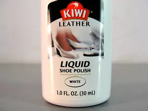 KIWI WHITE LIQUID LEATHER SHOE POLISH BOOT WHITENER 1 oz TRAVEL WORK OFFICE NEW - Picture 1 of 4