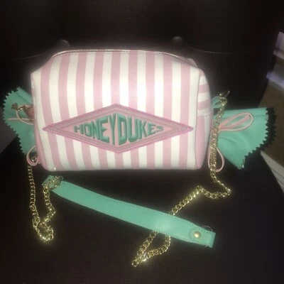 Loungefly Harry Potter Honeydukes Crossbody Purse Bag Stripe Candy Pink - Image 1 of 4