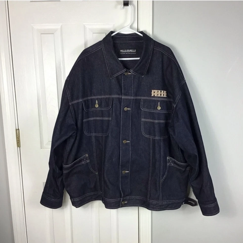 Vintage Pelle Pelle Marc Buchanan Hip-Hop Denim Jacket Size 2XL - Imagem 1 de 4
