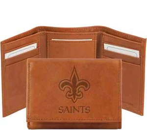 New Orleans Saints Brown Tri-fold Wallet - Free Shipping - Picture 1 of 1