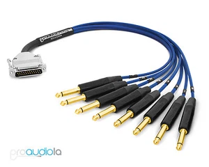 Premium Mogami 2932 DB25 DSUB a oro neutro 1/4" TS 8 canales Serpiente | Azul 15 ft. - Imagen 1 de 1
