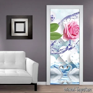 Papel pintado para puerta autoadhesivo mural puerta póster motivos 3D flores 1009 - Imagen 1 de 2
