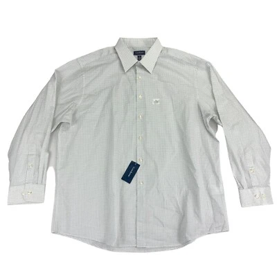Camisa de vestir Club Room para hombre ajuste regular a cuadros blanca gris 17-17,5 Foto 1 de 4