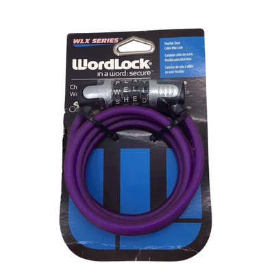 Wordlock 5 pés. Fechadura de cabo de aço flexível X 8mm roxo sem chave NOVO FRETE RÁPIDO - Imagem 1 de 4