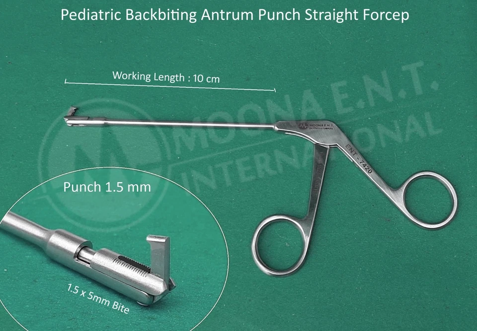M.E.I Backbiting Pediatric Antrum Punch Straight 1.5 x 5mm Bite ENT Instruments