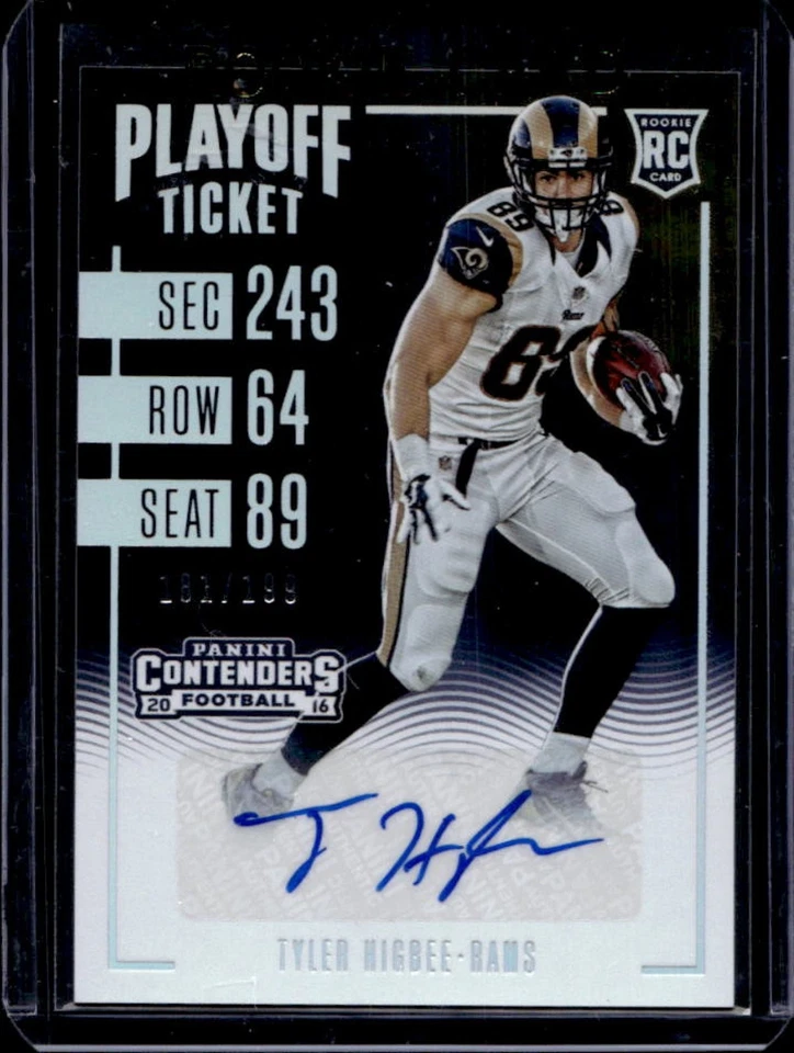2016 Contenders Tyler Higbee RC Playoff Ticket Rookie Auto #/199 Rams - Image 1 of 2