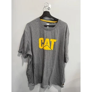 CAT Heavy Equipment Gray T-Shirt Mens XXL Short Sleeve Logo Graphic - Picture 1 of 3