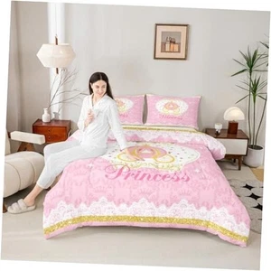 Princess Style Comforter for Girls Kids,Pink Luxury Comforter Set Queen Pink 02 - Picture 1 of 7