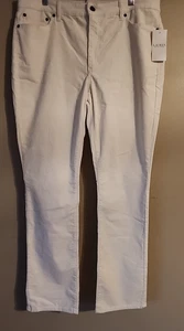 Lauren Ralph Lauren Size 16 Premium Straight Corduroy Pants  Winter Cream - Picture 1 of 9