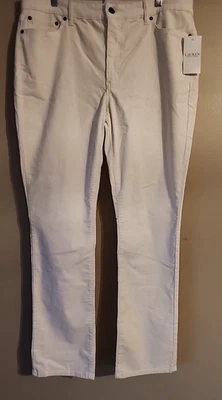 Lauren Ralph Lauren Size 16 Premium Straight Corduroy Pants  Winter Cream - Image 1 of 4