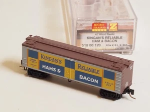 518 00 120   MTL Z-scale 40'  wood  REFER Box car  KINGAN'S RELIABLE HAM & BACON - Picture 1 of 2