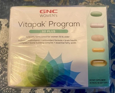 GNC Women's Vitapak Program 50 Plus Energy Metabolism Supplement 30 Packs 01/26 - Image 1 of 4