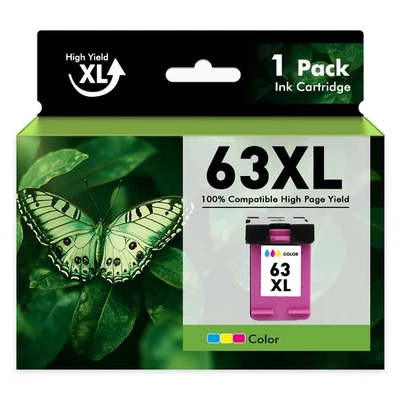 63XL Ink Cartridge for HP 63XL OfficeJet 3830 4650 5255 5258 ENVY 4512 4520 4510 - Image 1 of 4