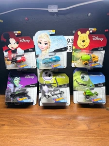 2018 Hot Wheels Character Cars Disney Series 1 Complete Set Of 6 - Picture 1 of 9