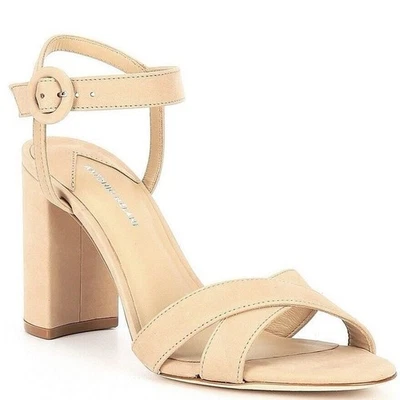 Antonio Melani Geena Tacones Bloque Cuero Nubuck Beige Nude Correa al Tobillo Talla 10 Foto 1 de 4