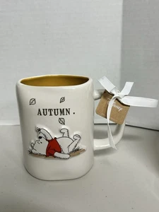 Rae Dunn Disney Winnie The Pooh Bear “Autumn” Coffee Mug Fall NWT CUTE - Picture 1 of 4