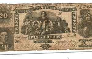 $20 "CONFEDERATE" (1800S) $20 "CONFEDERATE" (RICHMOND) $20 "CONFEDERATE" RARE!! - Picture 1 of 3