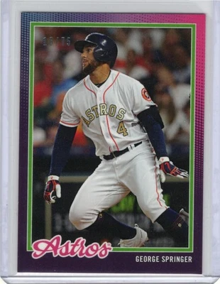 2018 Topps "NOW" On Demand Purple 16/75 George Springer #18A 1978 Inspired - Image 1 of 2