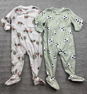 Carter's Just One You Baby Boy's Size 12 Months Long Sleeve Footed Pajama Set - Picture 1 of 6
