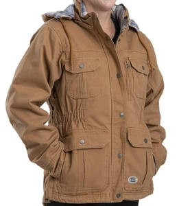 NUEVO CON ETIQUETAS 2XL BERNE Abrigo Chaqueta Vintage Lavado Granero Pato Marrón Franela Forrado - Imagen 1 de 7