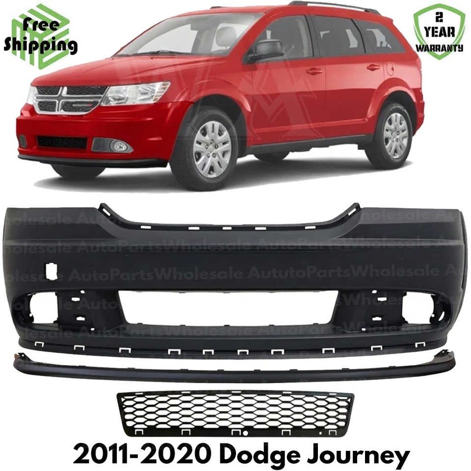 Front Bumper Cover Primed Plastic & Valance Kit For 2011-2020 Dodge Journey Foto 1 de 4