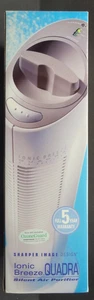 NUOVO Sharper Image Design Ionic Breeze Quadra purificatore d'aria silenzioso colonna GRIGIO nuovo con scatola - Foto 1 di 22