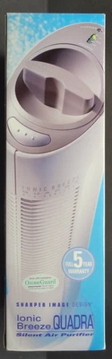 NEW Sharper Image Design Ionic Breeze Quadra Silent Air Purifier GREY Pillar NIB - Image 1 of 4