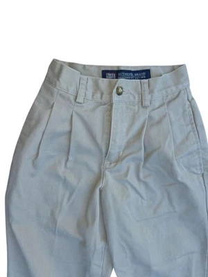 Pantalones chinos informales plisados beige glory desteñidos para niños talla 8 ajustados Foto 1 de 4