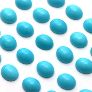 Cabujón ovalado turquesa de la Bella Durmiente sintético de 5x7 mm a 20x25 mm piedras preciosas sueltas - Imagen 1 de 4