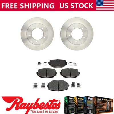Front Kit Brake Rotors + Ceramic Pads & Hardware For 1996-1998 Suzuki Sidekick - Image 1 of 4
