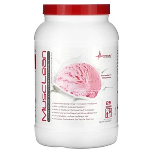 MuscLean, Lean Muscle Weight Gainer, Strawberry Milkshake, 2.5 lb - Picture 1 of 3