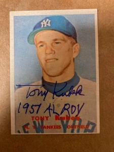 Tony Kubek Signed/Inscribed 1957 Rookie Card "1957 AL ROY" JSA Cert. - Picture 1 of 2