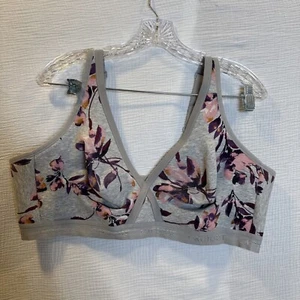 Cacique Bra Lane Bryant 46D Full Coverage Wirefree Tropical Floral - Picture 1 of 10