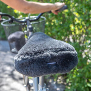Sheepskin Saddle Cover Wide Seat Push Bike Luxury Lambskin Cycle Pad