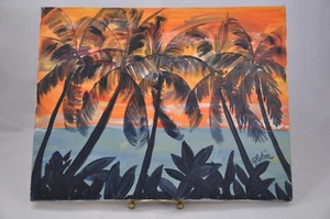 Original Acrylic Beachscape Painting on Canvas. Unnamed G. Robins - Bild 1 von 5