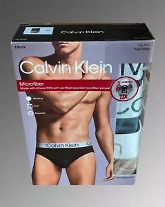 Calvin Klein Microfiber Hip Brief 3 Pack Multi Color Men Size Large MSRP $47.50 - Picture 1 of 6