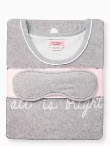 KATE SPADE ALL IS BRIGHT VELOUR JOGGER DOT GREY PYJAMA PJ SET SIZE XS NEW!!! - Picture 1 of 4