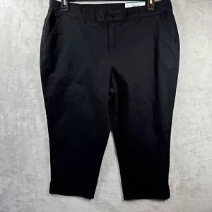 Style & Co Womens Pant NEW Capri Plus 16 Black Straight Mid Rise Comfort Waist - Picture 1 of 17