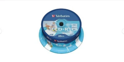 Verbatim 43439   CD-R AZO Wide Inkjet Printable  campane da 25 pz  - NUOVO - Immagine 1 di 2