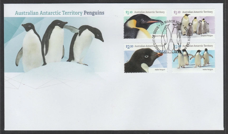 Australian ANTARCTIC  2022 PENGUINS Species set VF Used on FDC - AAT Wildlife   - Image 1 of 1