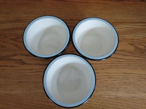 Hearth & Hand Bowls Porcelain Enamel Blue Black Edge Set of 3 - Picture 1 of 12