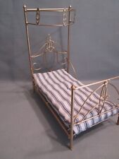 Dollhouse Miniature Brass Victorian Bed Half Tester/Canopy "Leana" Artisan 1/12