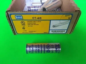 Qty. 1 ILSCO, Copper Compression Sleeve, CT-4/0 wire size: 4/0 AWG, 3/0 FLEX - Picture 1 of 5