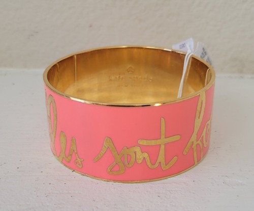 NUOVO Bracciale Kate Spade Idioma Francese Corallo Oro Garanzia Nuovo con etichette