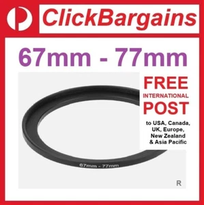 67mm to 77mm Step Up Camera Lens Filter Adapter Ring Stepping 67-77 mm UV CPL ND - Bild 1 von 3