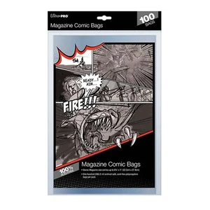 100 x Ultra PRO Magazine Size Comic Bags Sleeves Protectors 222 x 279mm - Picture 1 of 3