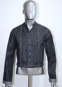 Vintage 90s Selvedge Grey Raw Denim Jacket LE JEAN MARITHE+FRANCOIS GIRBAUD Sz M - Picture 1 of 11